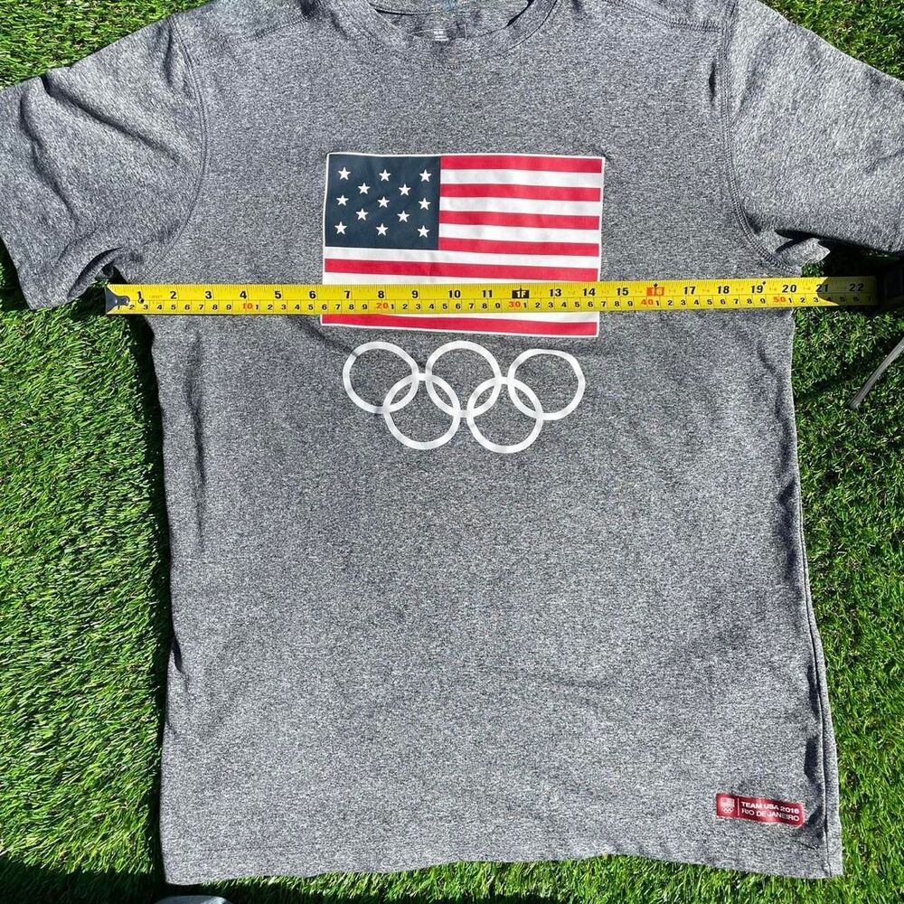 Gray Olympics T-Shirt Olympic Rings Team USA - Picture 4 of 6